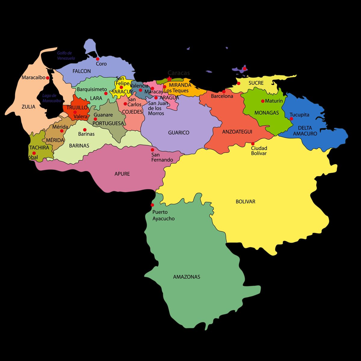 Mapa de Venezuela
